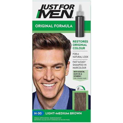 mdv8PUtjp8oeNAzgwtM5ws Just For Men Shampoo-in Haircolour H30 Light Medium Brown 66 ml - Image 1