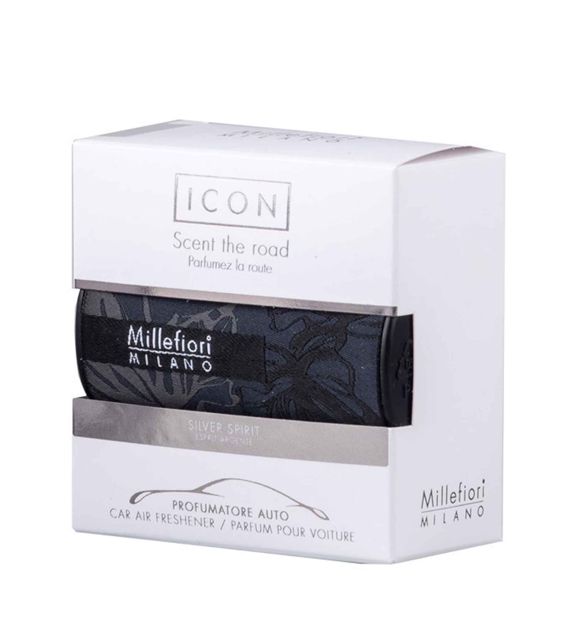 millefiori-icon-textil-floral-silver-spirit Millefiori Icon Textil Floral Silver Spirit Car Air Freshener - Image 1