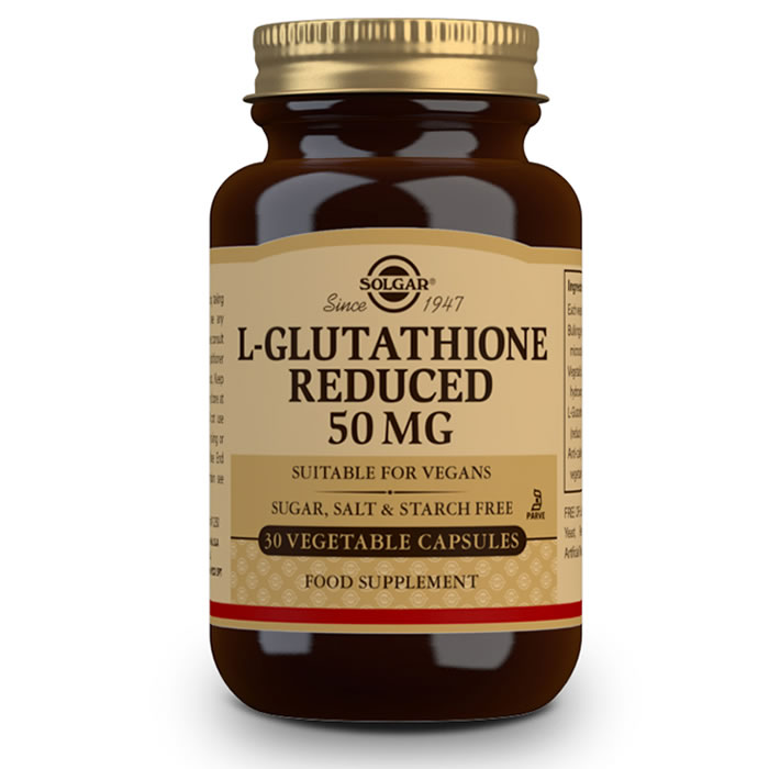 0033984013407_1 Solgar L-Glutathione 50mg 30 Capsules - Image 1
