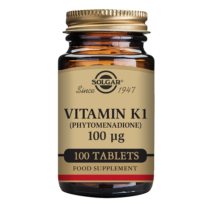 0033984036000_1 Solgar Vitamin K1 100cmg 100 Tablets - Image 1