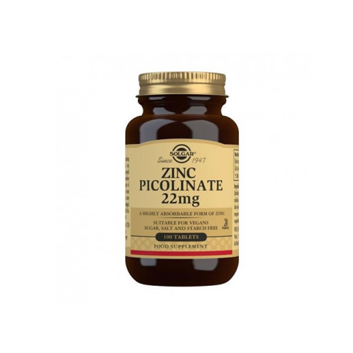 0033984037250_1 Solgar Picolinato Zinc 22 Mg 100 Comp - Image 1