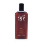 REVLON PROFESSIONAL American Crew 3-In-1 Shampoo, Conditioner & Body Wash with Long Lasting Scent to Cleanse & Condition Hair Styling & Skincare for Men 450 ml (Pack of 1) transparent