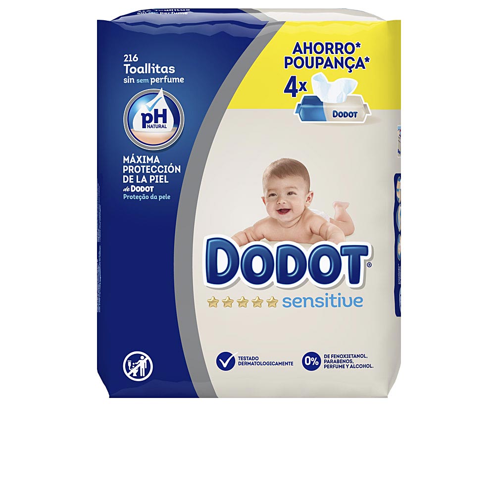 124898_020f274a4e11befd5f868247989b7f23 Sensitive Ph Natural Wet Wipes 216 U By Dodot 216 Pcs - Image 1