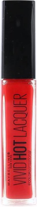 151x840-29 Maybelline Color Sensational Vivid Hot Lacquer 70 So Hot Lipstick Lipstick Red Gloss - Image 1