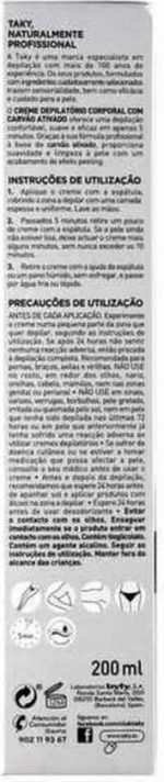 Body Hair Removal Cream Carbón Activado Taky Carbon Activado 200 ml - Image 2