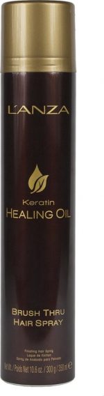 L’ANZA Keratin Healing Oil Brush Thru Hair Spray 350 ml - Image 2