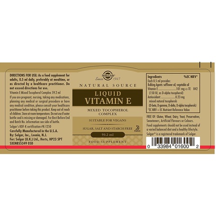 2332395_dd74eec43ae3fa7e9c6074ebb277f62d Solgar Natural Source Liquid Vitamin E 59 2 Ml - Image 1