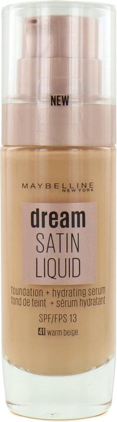 233x840-189 Maybelline Dream Satin Liquid Foundation & Serum 41 Warm Beige 30ml - Image 1