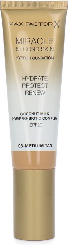 235x840-35 Max Factor Miracle Second Skin Foundation -08 Medium Tan - Image 1