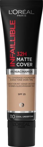 LOreal Paris Infaillible 24h Matte Cover Foundation   110 Vanille Rose   35 Ml