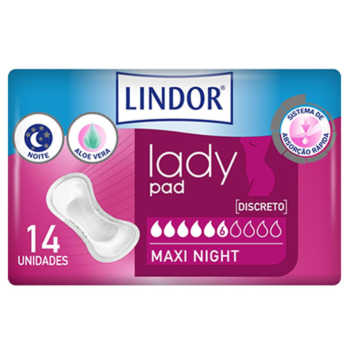 3245710_dc2891665b0aa2b45010eb8daeb4ed5d Lindor Lady Pad Maxi Night 6 Drops - Image 1