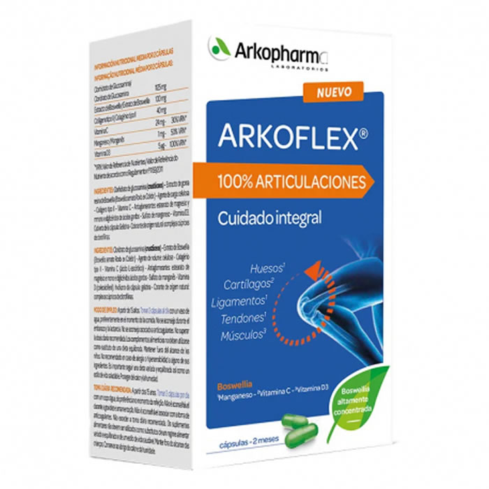 3248913_f2c0a1b3e7590cd620cdc9159b9aaf25 Arkopharma Arkoflex 100% Joints 60 Capsules - Image 1