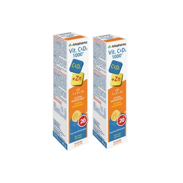 3249256_cbfc06a5f943028fbdc84eaa403fefe9 Arkopharma Vitamin C and D3 1000mg 2x20 Tablets - Image 1