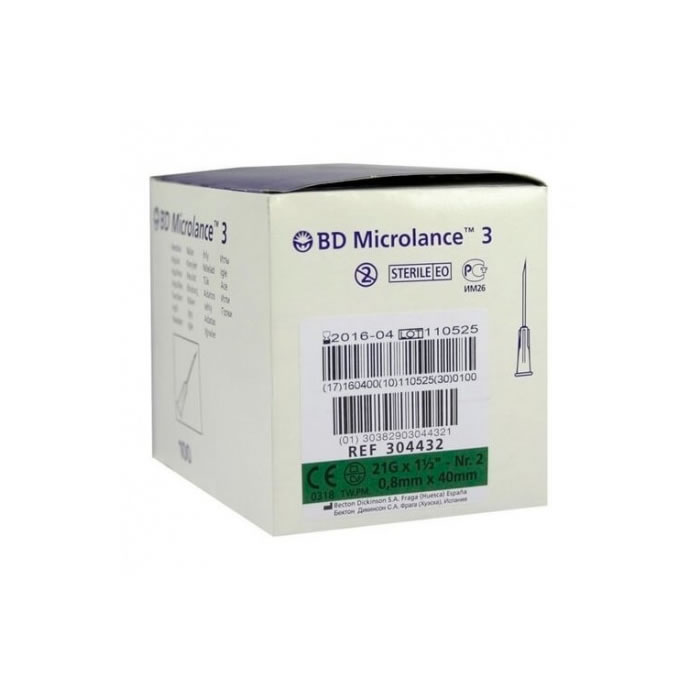 3250989_bc6fdf26bf4a98088e4e8da9c8e130fd Bd Microlance Needle 0 8mm X 40mm 100 Units - Image 1