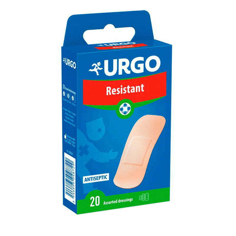 3252835_9df0b175de846b322d047f6b691508ea Urgo Resistant 20 Assorted Plasters - Image 1