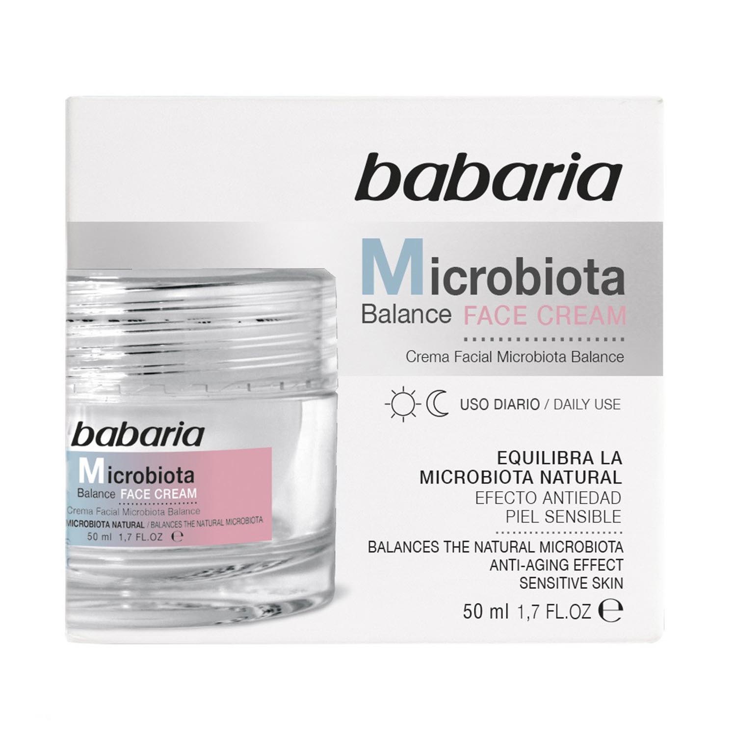 3257225_ea2fc9848abff23dc12bf7eaa155f73c Babaria Microbiota Balance Crema Facial Uso Diario Piel Sensible 50ml - Image 1