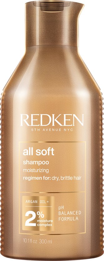 334x840-62 Redken All Soft Shampoo – Hydraterende en verzorgende shampoo voor zijdezacht haar – 300 ml - Image 1