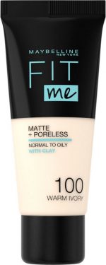Maybelline Fit Me! Foundation Matte + Poreless 100 Warm Ivory 30 ml