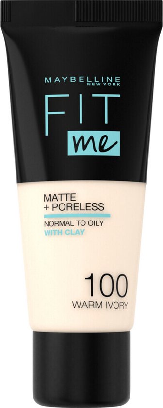 336x840-150 Maybelline Fit Me! Foundation Matte + Poreless 100 Warm Ivory 30 ml - Image 1