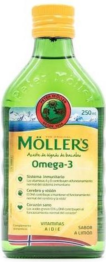 341x840-110 Mollera's Moller's Lemon Flavoured Cod Oil 250ml - Image 1