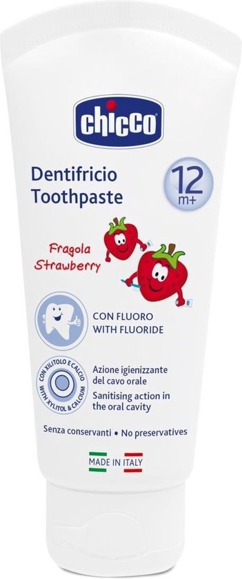 351x840-89 Chicco Dentifricio Fragola Tandpasta tegen tandbederf 50 ml - Image 1