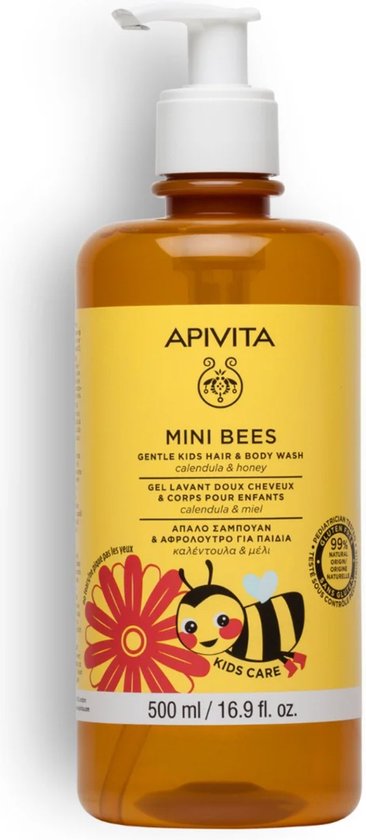 366x840-111 Apivita Mini Bees Douchegel-Shampoo voor Baby's en Kinderen - Image 1