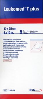 Essity Leukomed T Plus 5 Absorberend Transparant Steriel Verband 10 x 25 cm