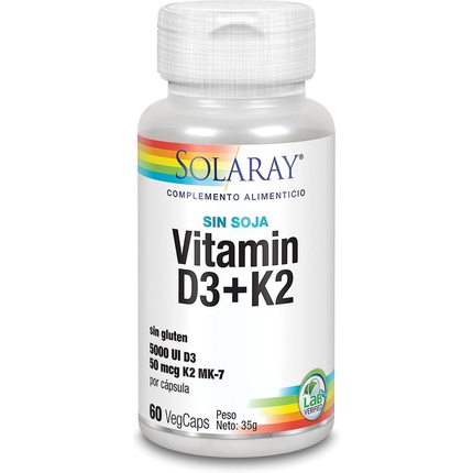 374003_d5d4be1b00b7d24a113087d9620b2395 Solaray Vitamina D3 y K2 60 Vcaps 5000 Ui - Image 1