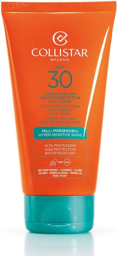 385x840-55 Collistar Active Protection Sun Cream Face Body Zonnecrème SPF30 - 150 ml - Image 1