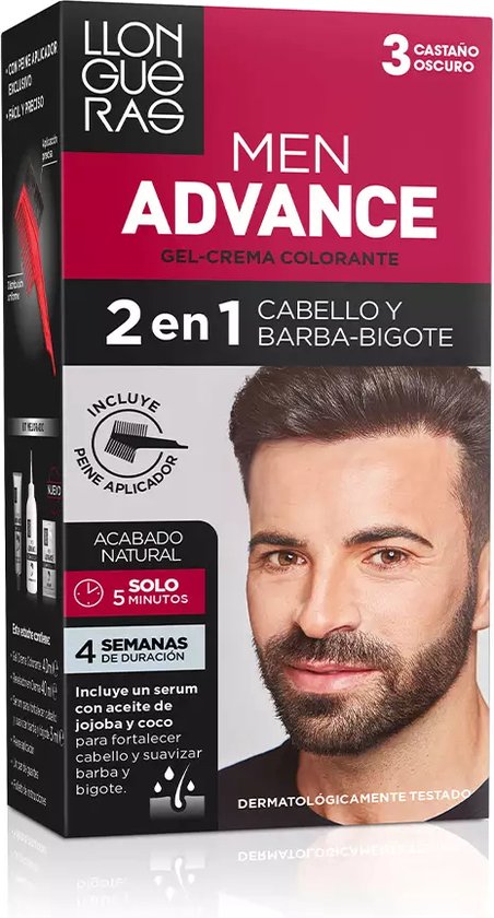 452x840-57 Gepigmenteerde crème Llongueras Men Advance Semi-permanent 3 - Donkerbruin (4 pcs) - Image 1