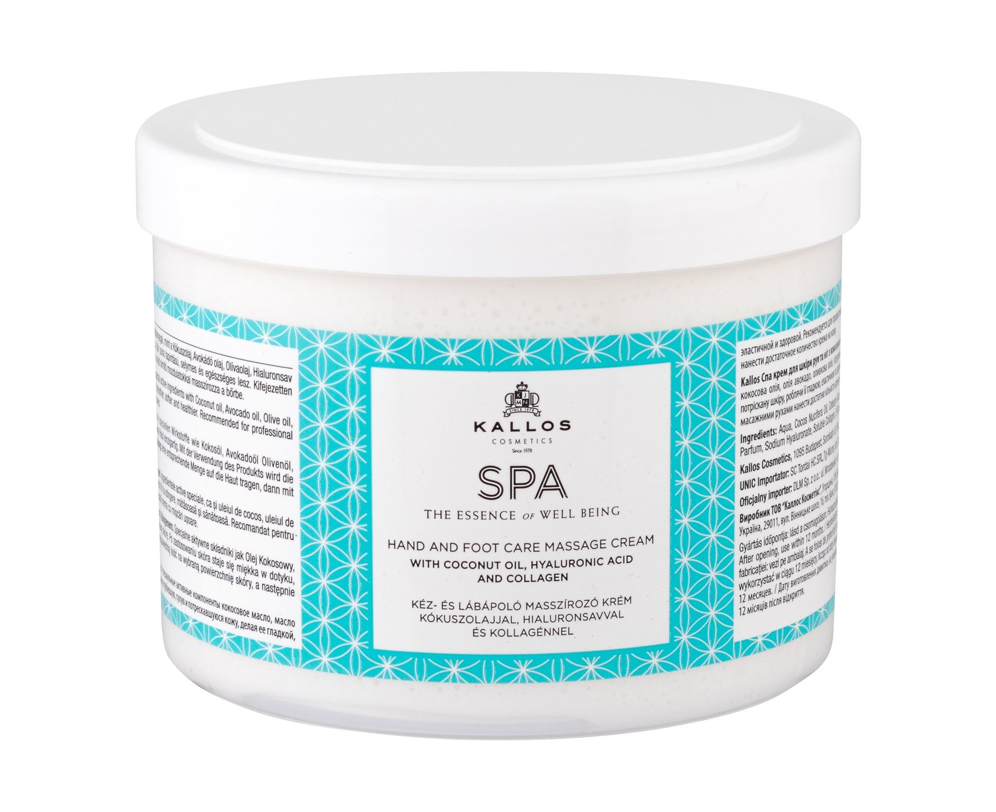 49536_f5818e0fd2a00f2a305aff2f3c62bb16 Kallos Cosmetics SPA Hand And Foot Massage Cream 500ml Body Cream - Image 1