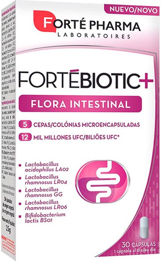518x840-19 Forte Pharma Fortebiotic+ Intestinal Flora 30 Capsules - Image 1