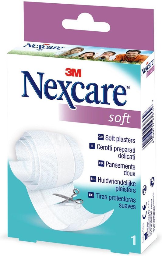 532x840 Nexcare™ Soft pleister 1 band, wit, 8 cm x 1 m, N051B - Image 1