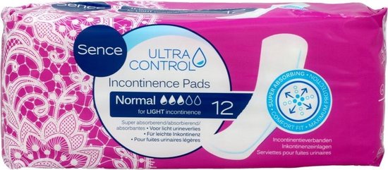 550x241-1 SenceBeauty Ultra Control Normal Incontinence Pads - 12 stuks - Image 1