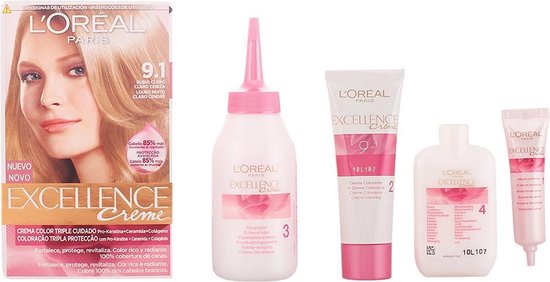 550x282-20 L'oréal Paris Excellence Creme Tinte #9,1 Rubio Claro Claro Ceniza 192 Ml - Image 1