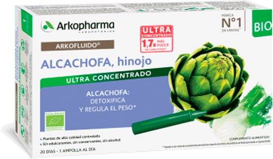 550x322-26 Arkopharma Arkofluido Artichoke Fennel 20 Drinkable Ampoules - Image 1