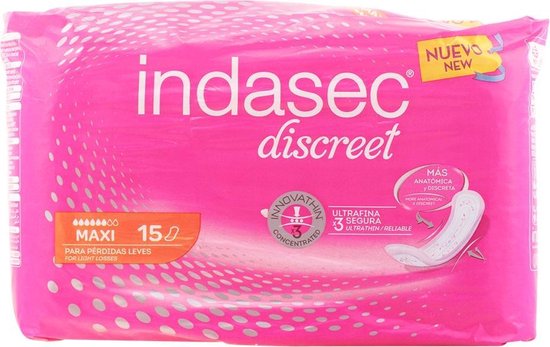 550x347-32 Incontinentie Maandverband Discreet Maxi Indasec - Image 1