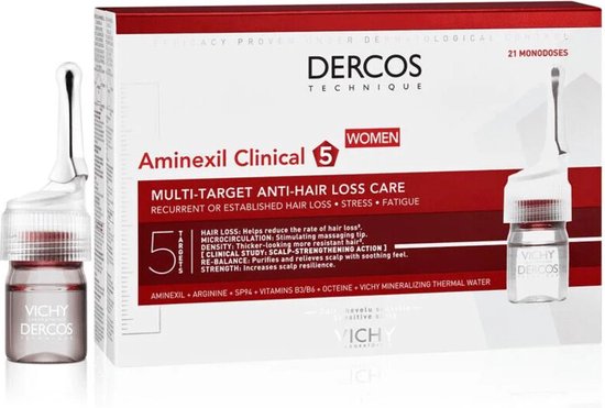 550x371-96 Vichy Dercos Aminexil Clinical 5 For Women 21x6ml - Image 1