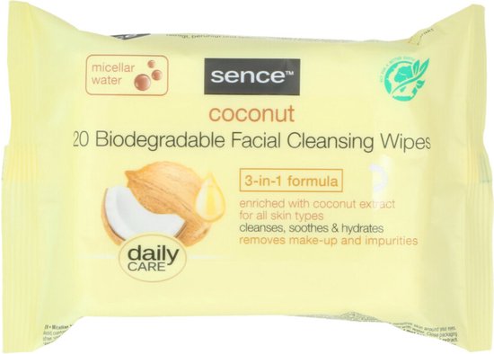 550x394-7 Sence Gezichtsreinigingsdoekjes Coconut 20 stuks - Image 1