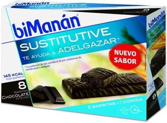 550x404-25 Bimanan Bimanan Sustitutive Barritas Chocolate Intenso 8 Uds - Image 1