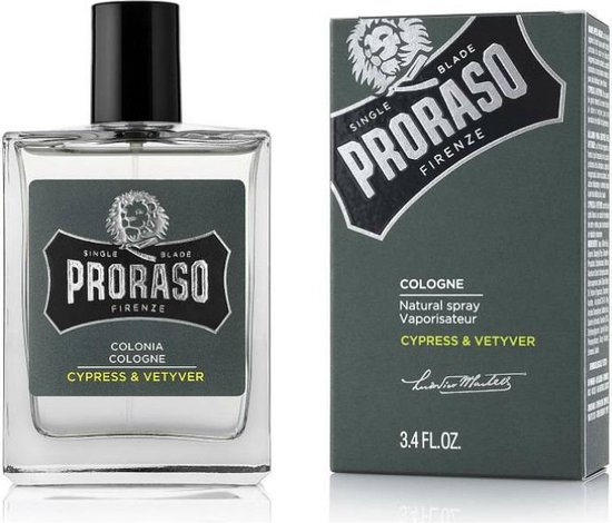 550x470-62 Proraso Cologne Cypress & Vetyver 100ml - Image 1