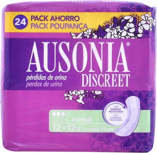 550x535-16 Ausonia Discreet Normal Sanitary Towels 24 Units - Image 1