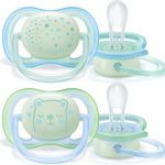 Philips Avent Ultra Air fopspeen Groen Sterren/beer glow in the dark 0-6m