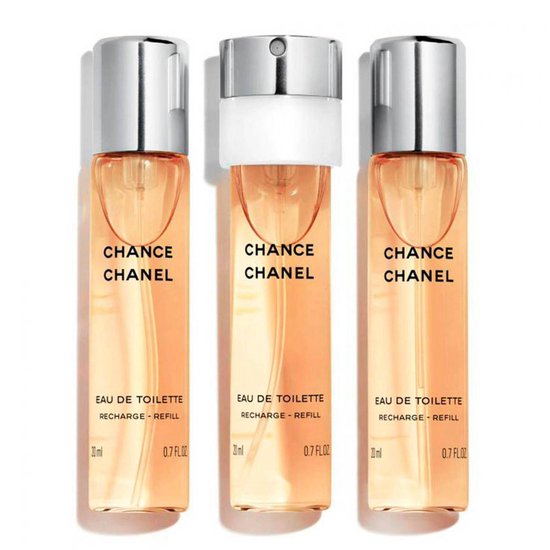 550x550-11652 Chanel Chance Mini Edt Spray 2 Refills 3 X 21 ml for Women - Image 1