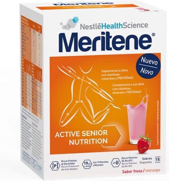 550x591-18 Meritene Active Senior Nutrition Batido Sabor Fresa 15 Sobres - Image 1