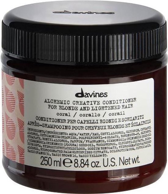 550x635-53 Conditioner for Blonde or Graying Hair Davines Alchemic Coral 250 ml - Image 1