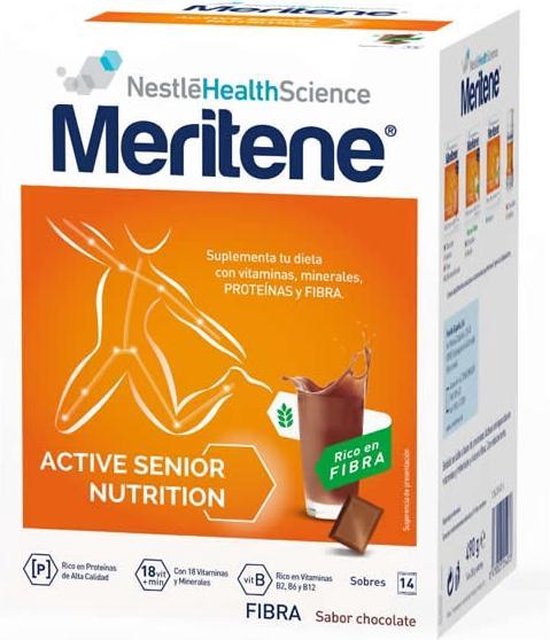 550x640-29 Meritene Active Senior Nutrition Batido Sabor Chocolate Rico En Fibra 14 Sobres - Image 1