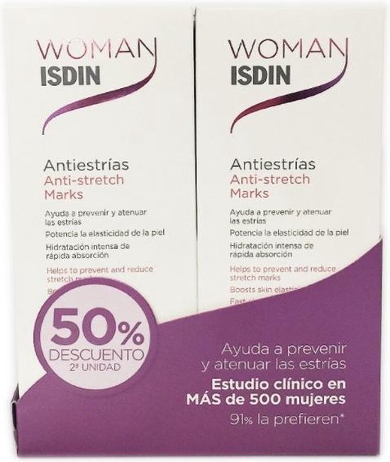 550x651-26 Isdin Woman Anti Stretch Marks 2x250ml - Image 1