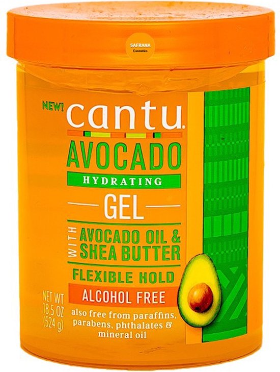 550x729-48 Cantu Avocado Hydrating Gel Flexible Hold 18.5oz - Image 1