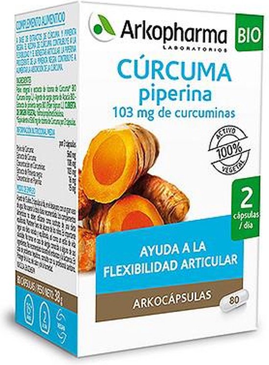 550x745-48 Arkopharma Turmeric Piperine 80 Capsules - Image 1